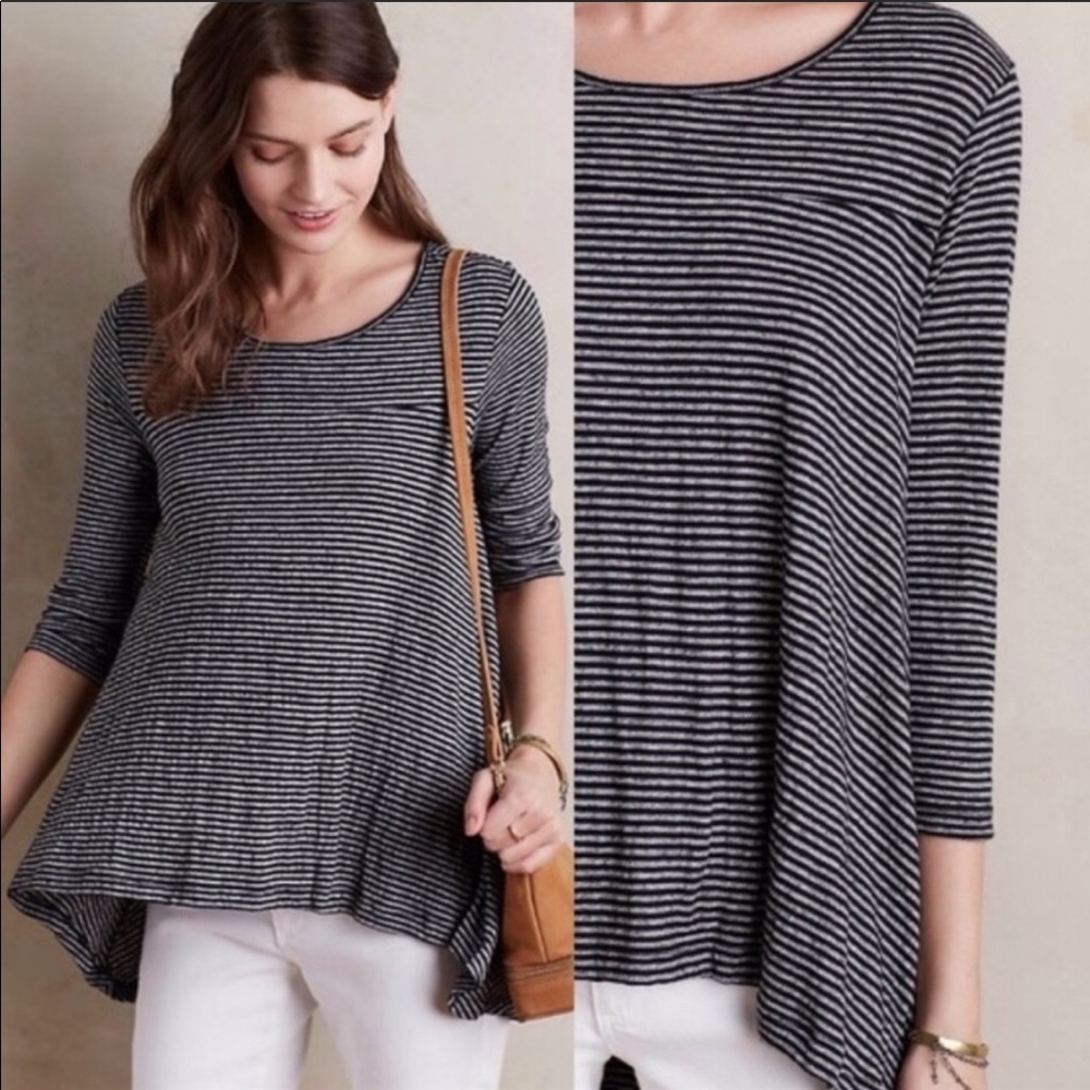 Anthropologie Postmark Striped Tunic Top